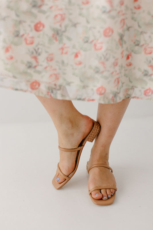 'Lexington' Low Heel Sandals in Taupe FINAL SALE