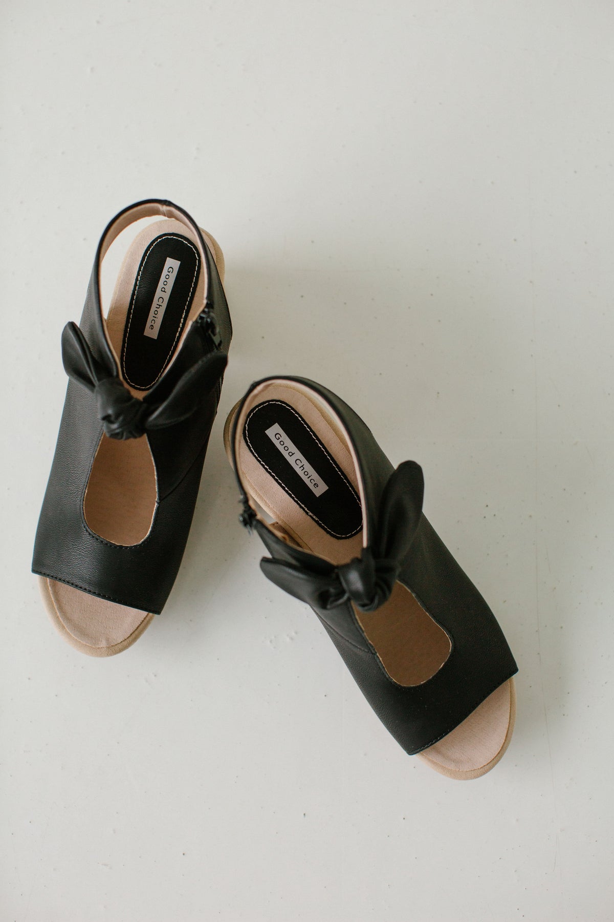 'Memphis' Block Heel Bow Sandals in Black FINAL SALE
