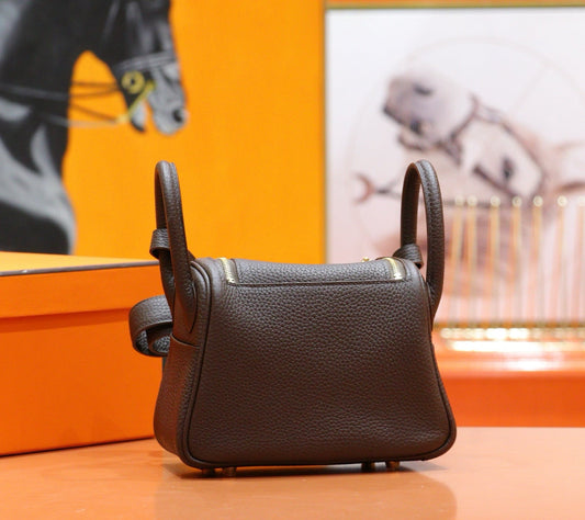 HM Mini Lindy Bag 20cm Coffee Togo Leather 270314