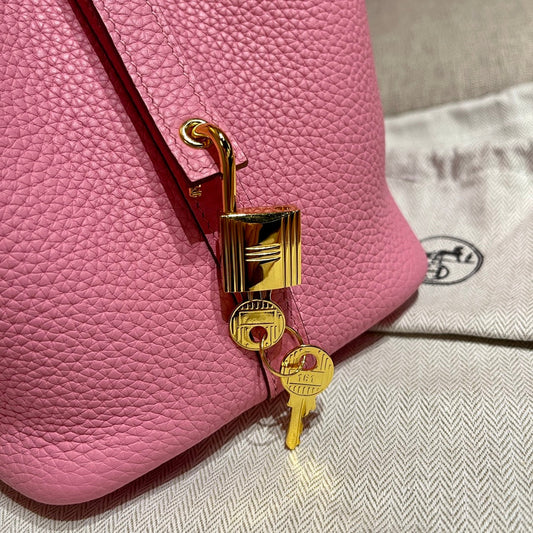 picotin lock 18 pink togo ghw