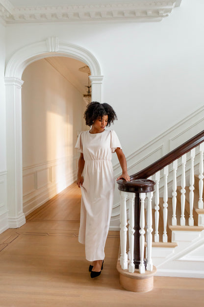 'Naomi' Flutter Sleeve Maxi Dress FINAL SALE