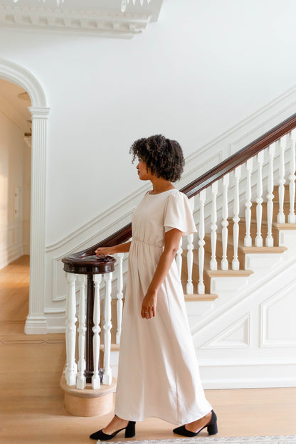 'Naomi' Flutter Sleeve Maxi Dress FINAL SALE