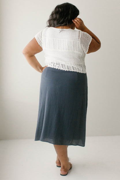 'Andrea' Short Sleeve Crocheted Cardigan FINAL SALE