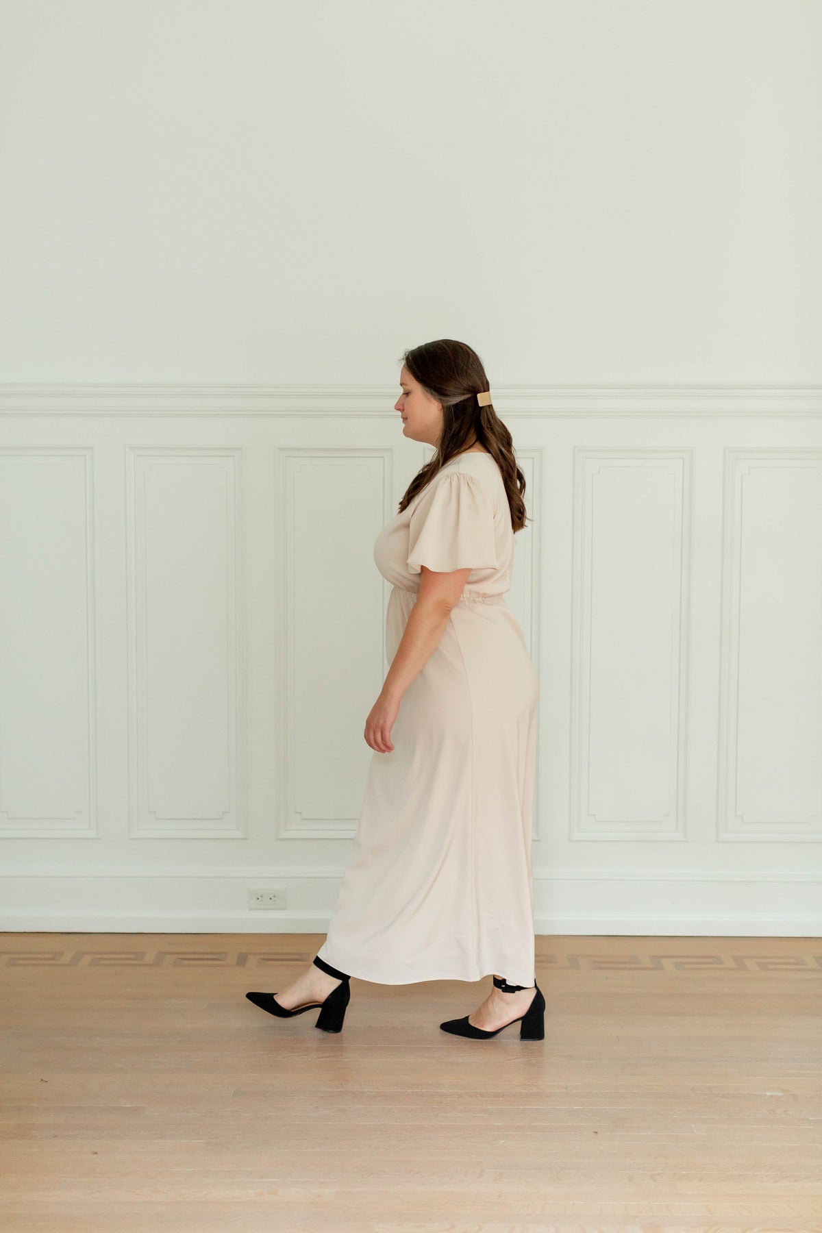 'Naomi' Flutter Sleeve Maxi Dress FINAL SALE