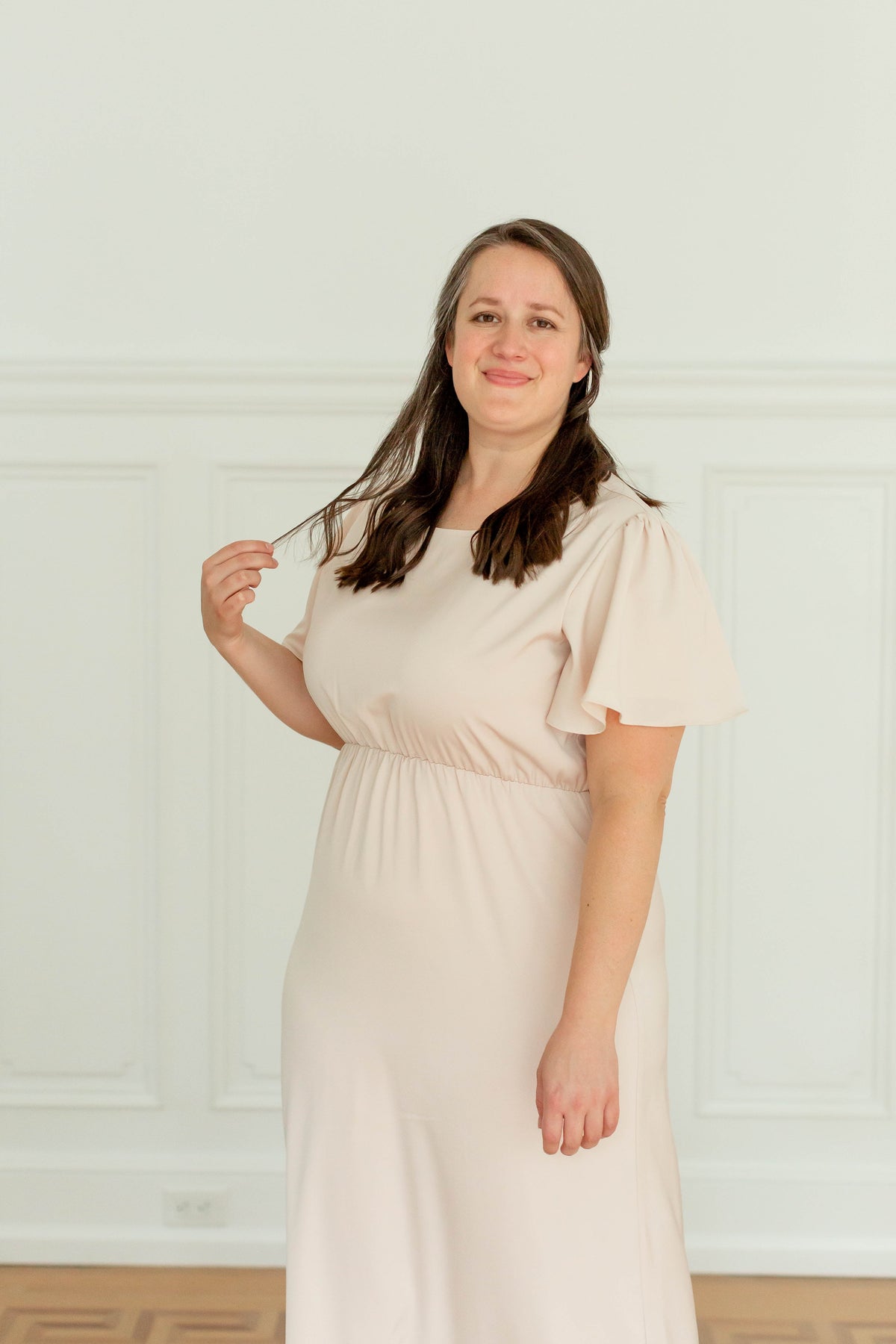 'Naomi' Flutter Sleeve Maxi Dress FINAL SALE