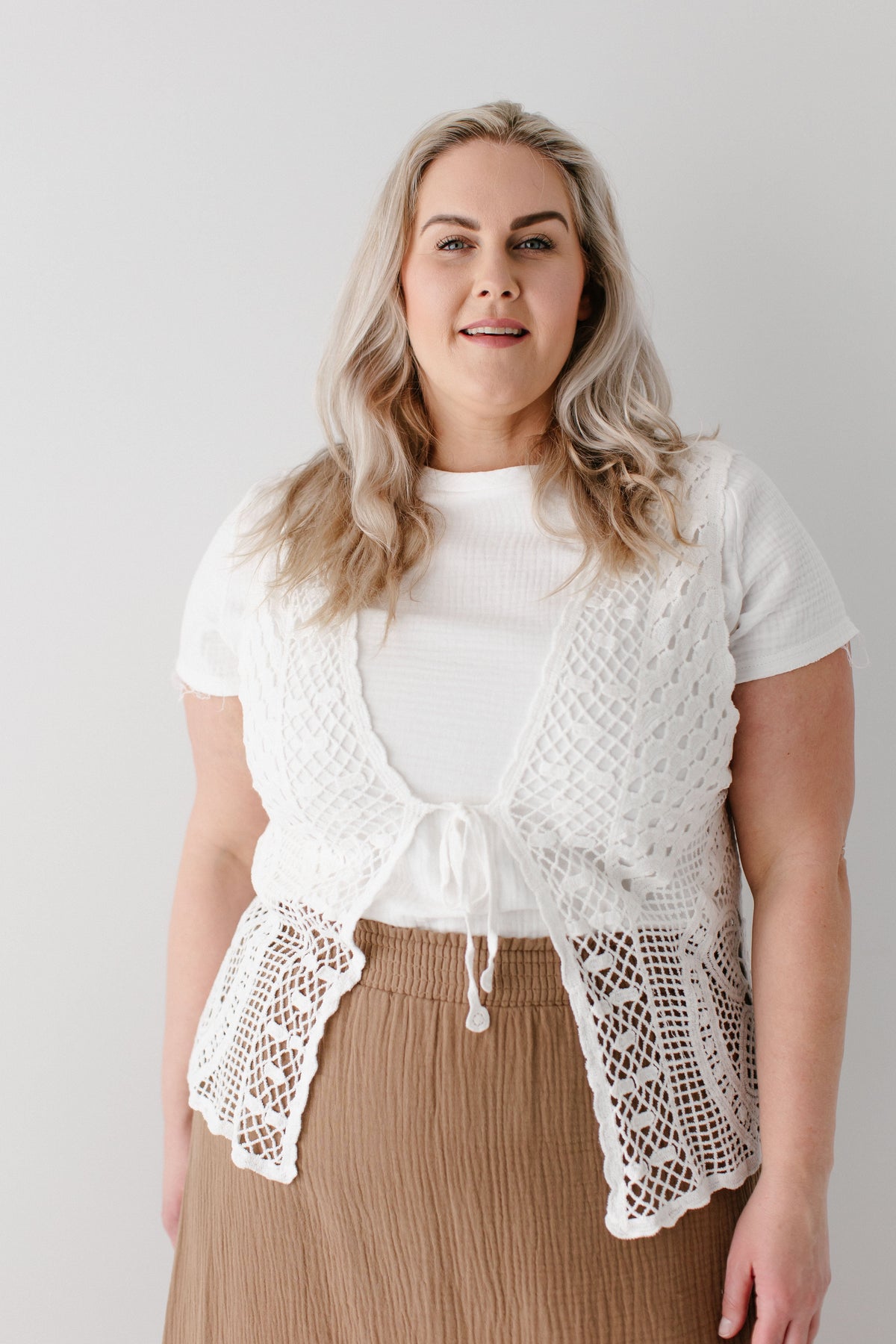 'Kendra' Crochet Knit Vest FINAL SALE