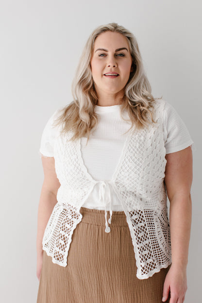 'Kendra' Crochet Knit Vest FINAL SALE