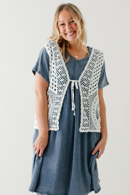 'Kendra' Crochet Knit Vest FINAL SALE