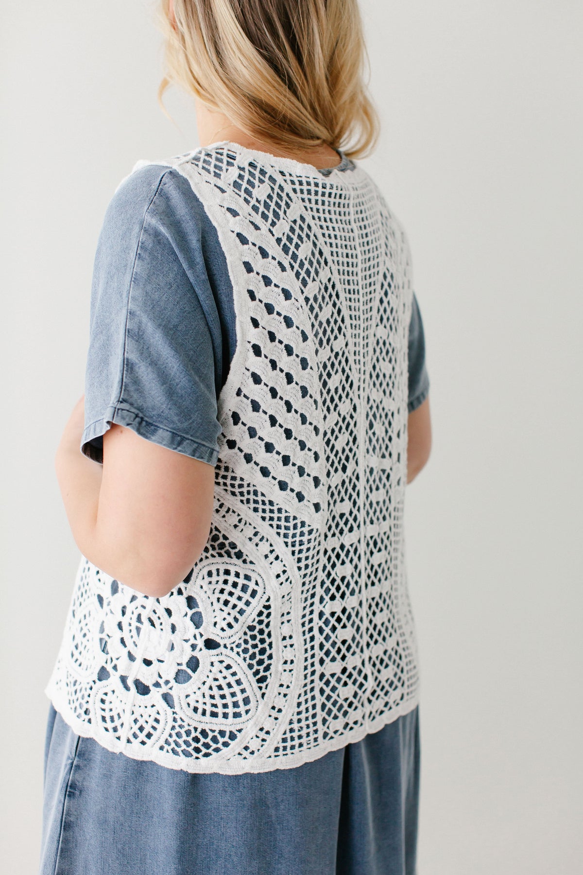 'Kendra' Crochet Knit Vest FINAL SALE