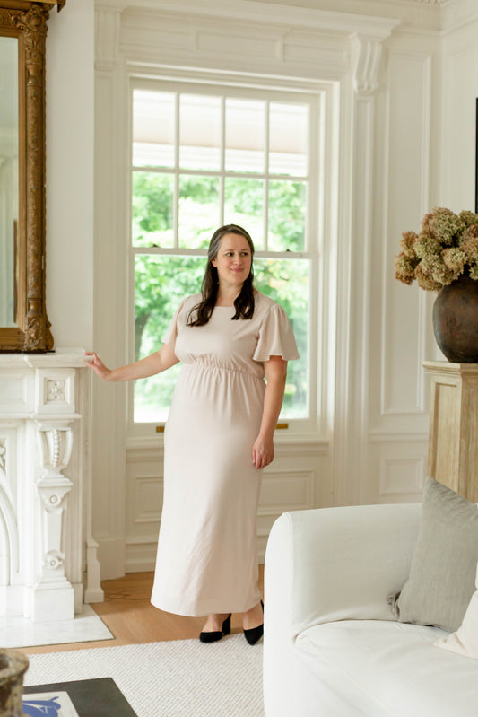 'Naomi' Flutter Sleeve Maxi Dress FINAL SALE