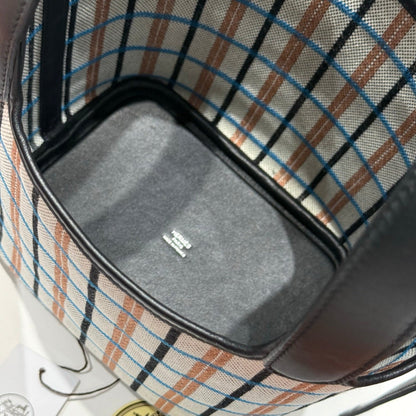 Picotin Lock 18 Black Swift Calfskin Multicolor H Canvas